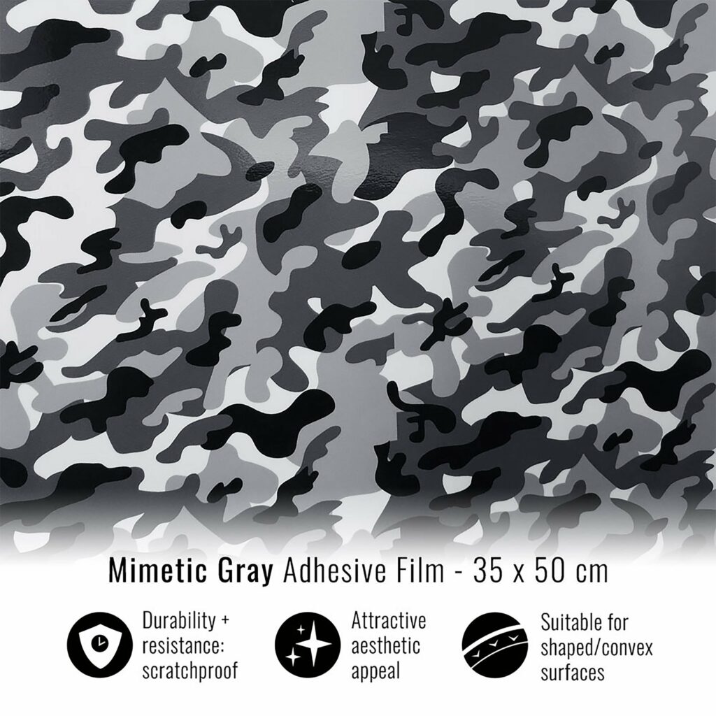 Pellicola Adesiva per Wrapping Mimetic Grey - Quattroerre