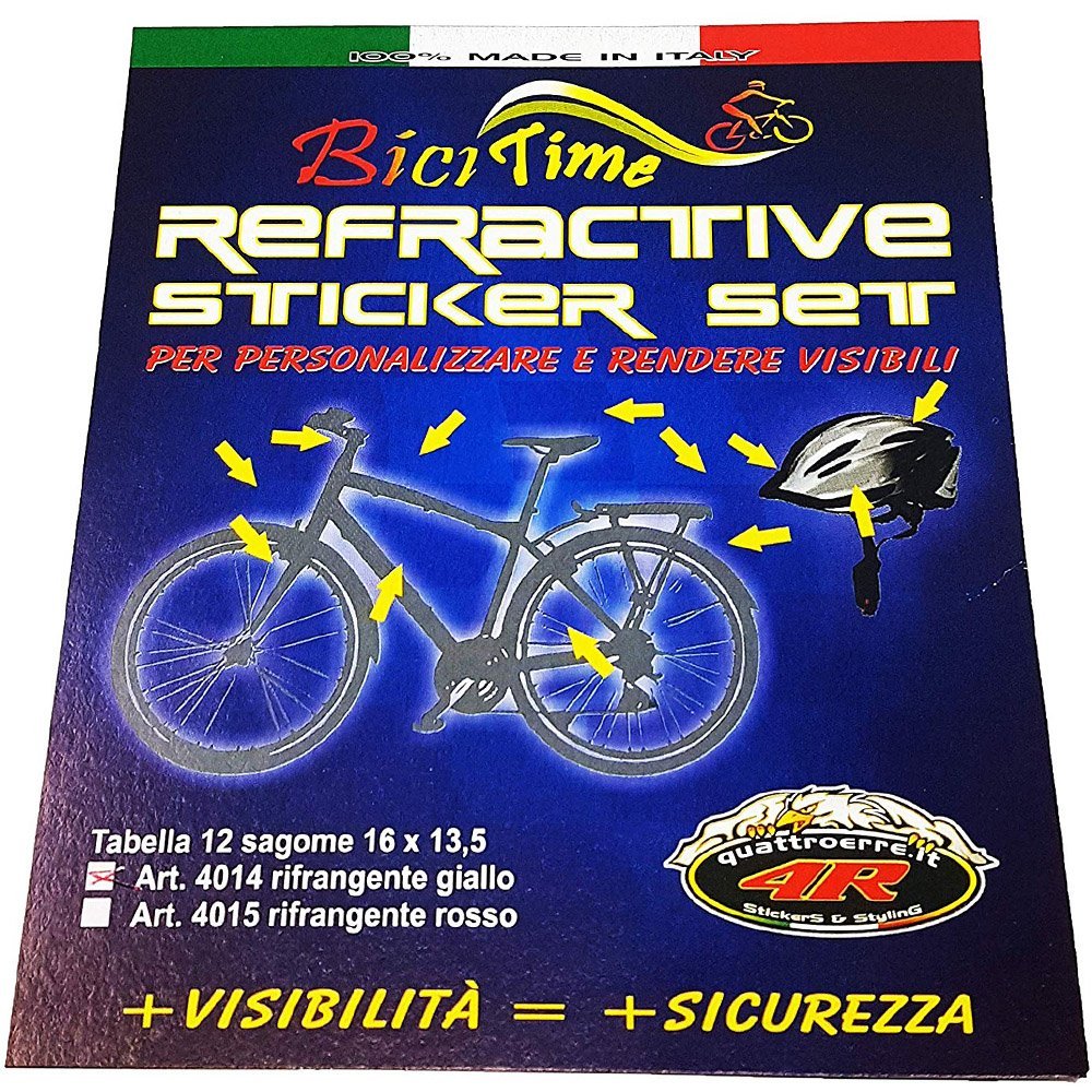 Kit Adesivi Rifrangenti per Bici, 14 x 16 cm - Quattroerre