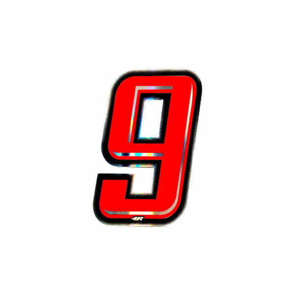 Adesivo Numero Gara per Moto "5" Rosso 6,5 x 8,5 cm 