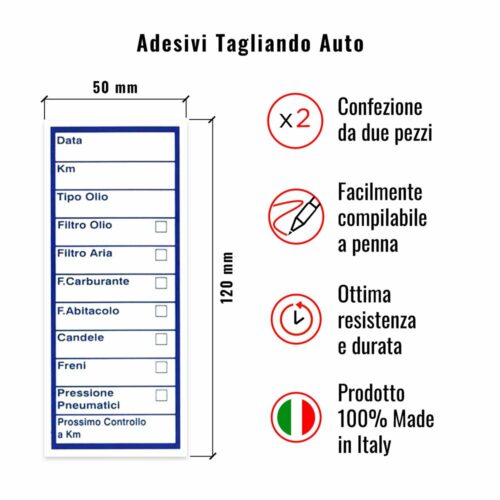 Adesivo Etichetta Tagliando Auto - immagine 2