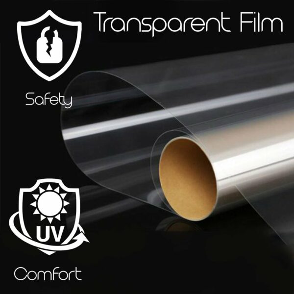 DiversityWrap 4m x76cm 157.4 x29.9 protezione anti-rottura protezione per vetri 76 cm Trasparente pellicola trasparente da 200 micron 