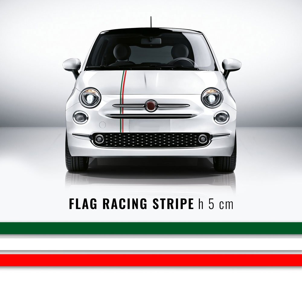 4R Quattroerre.it 10609 Stripes Strisce adesive 3D Bandiera Italiana 6x173mm 2 Pezzi DX e Sinistra