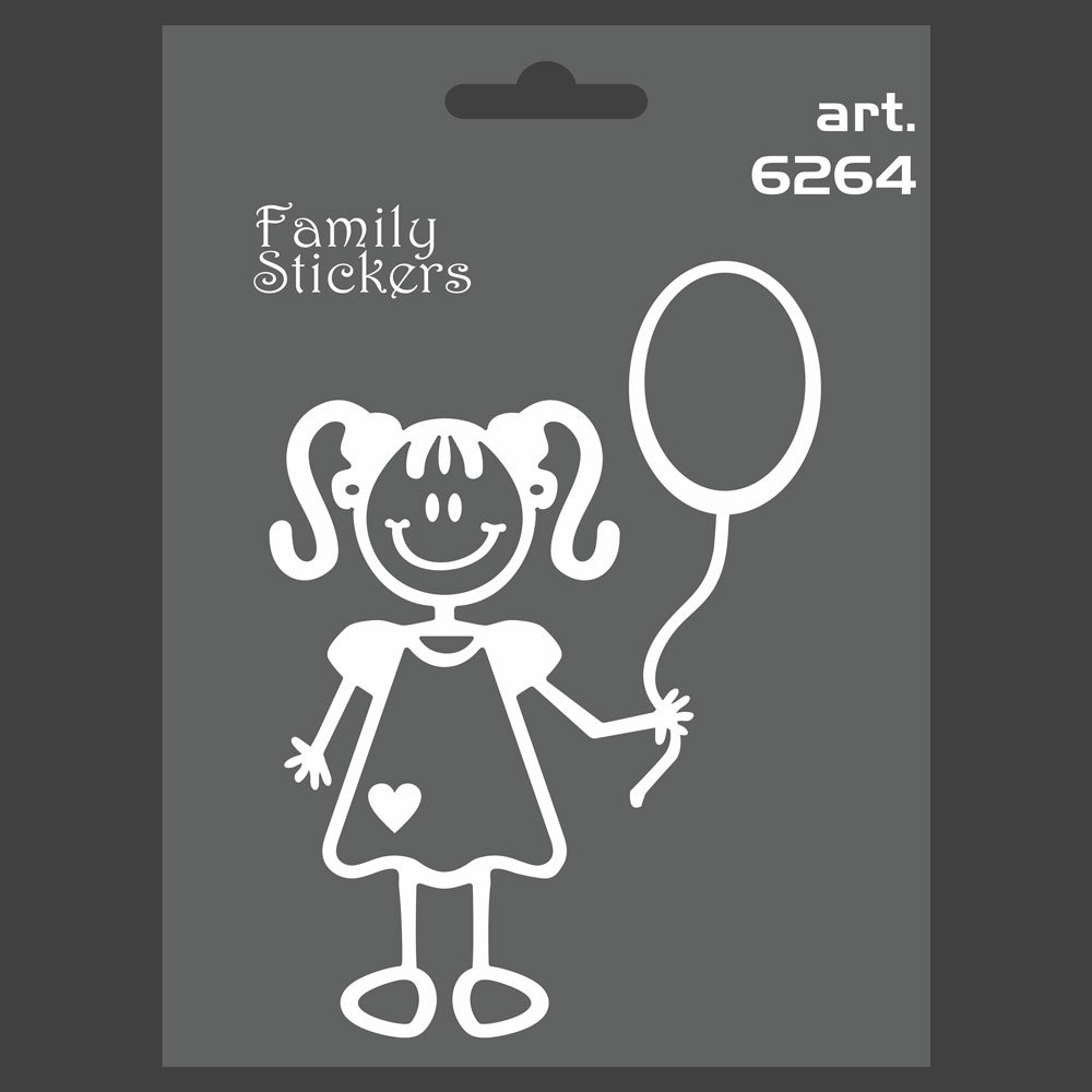Adesivi Family Stickers Bambina Palloncino - Quattroerre