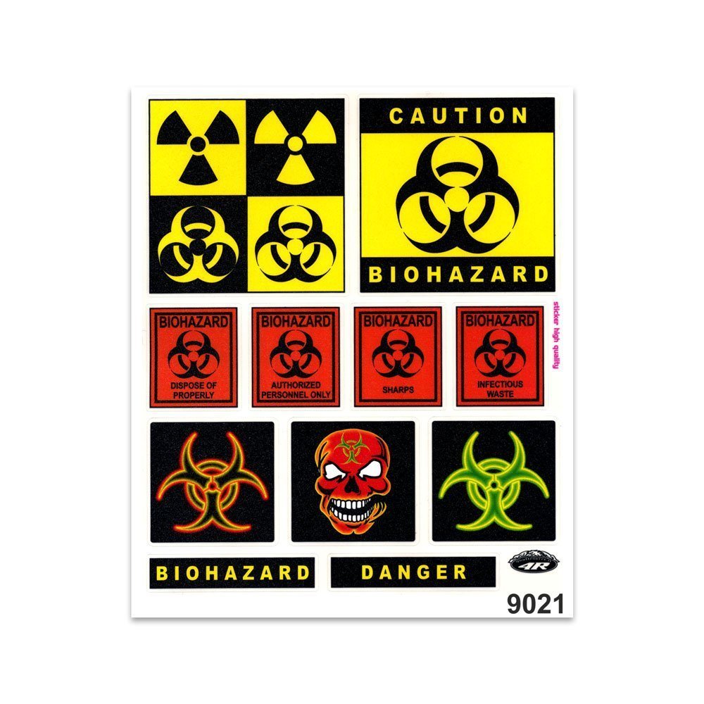 4R Quattroerre.it 9021 Sticker Aufkleber Biohazard Danger 20 x 24 cm 