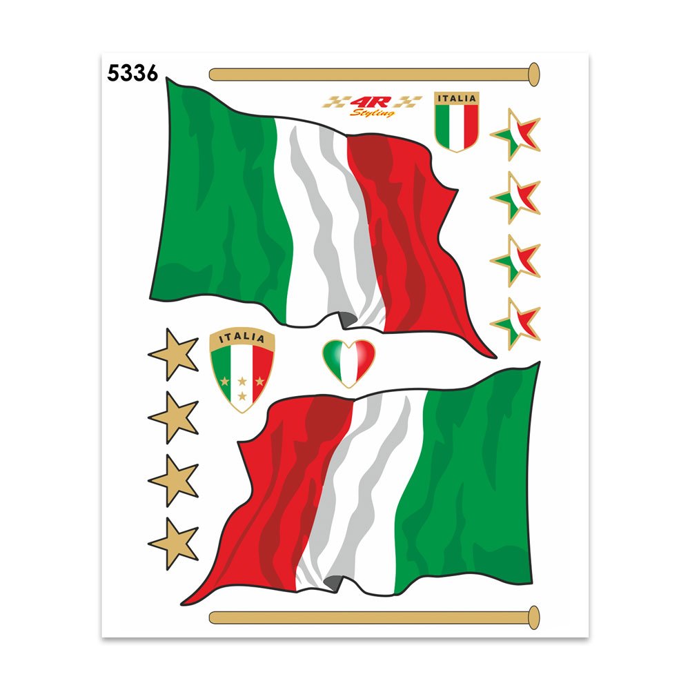 Adesivi Stickers Midi Bandiera Italia 35 x 25 cm - Quattroerre