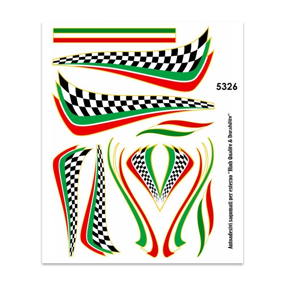 Adesivi Stickers Midi Bandiera Italia Scacchi 35 x 25 cm - Quattroerre