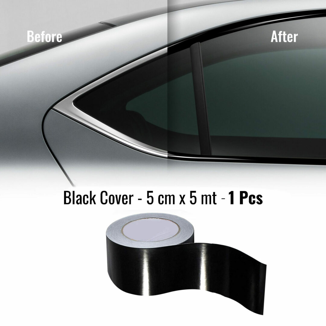 Black Cover Strisce Adesive Nero Lucido per Wrapping Cromature Auto -  Quattroerre