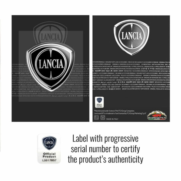 adesivi lancia 3d stickers ufficiali tondi, scudetto posteriore anteriore etichetta autenticità