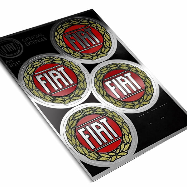 adesivi fiat stickers 48 mm logo rosso vintage